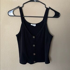 Sienna Sky Black Button-Front Tank Top
